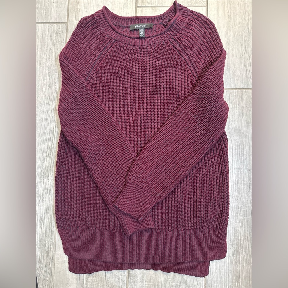 Ellen Tracy Women’s Burgundy Sweater Size Medium